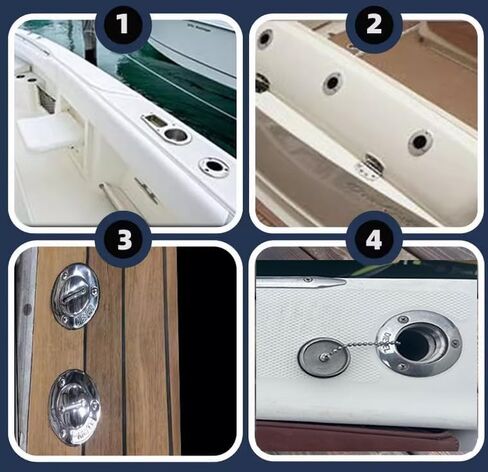 Marine Boat Replacement for Gas Cap Stainless Steel Deck Fill Filler Cap with Chain,1.5 inch in Kuwait