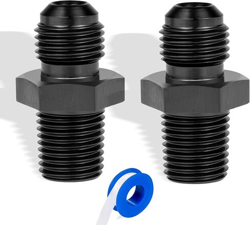 Breezliy 6AN ذكر مضيئة إلى 3/8 "NPT وصلة أنابيب محول الألومنيوم مستقيم أسود 2 قطعة in Kuwait