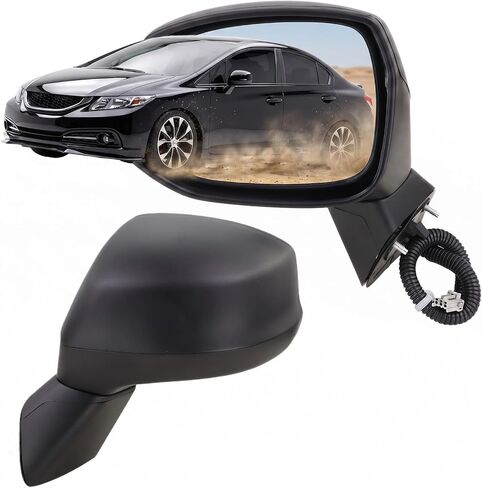 Left Driver side Mirror Fits 2012-2015 Honda Civic with Power Glass 丨Non-heated Without Turn Signal Light Replaces 76252TR0A01 (3 Pins) in Kuwait