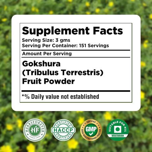 Gokshura Powder – Tribulus Terrestris – Rejuvenating Tonic – Non GMO, Organic, Vegan – 454 GMS in Kuwait