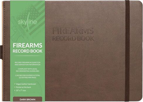 Skyline Firearms Acquisition & Disposition Record Book – Hardcover Gun Log Book for Firearm Dealers & Personal Use – Log Book for Receipt & Disposition Records, 10x7″(Dark Brown) in Kuwait