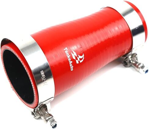 6" Length High Performance 4-Ply Reinforced 3" to 3.5" ID Straight Reducer Silicone Hose Coupler With SS T Bolt Clamp (3"-3.5" RED) in Kuwait