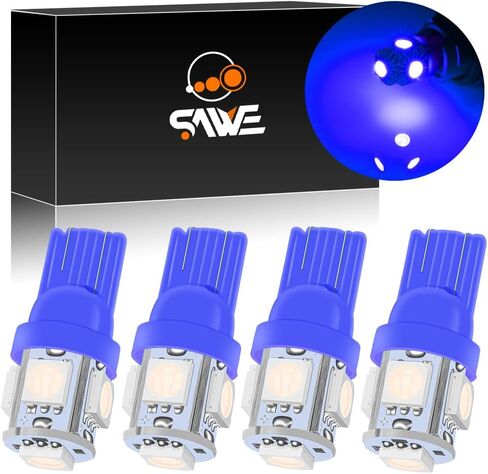 SAWE - 168 194 2825 T10 W5W 5050 5-SMD LED لوحة ترخيص قبة أضواء الخريطة (4 قطع) (وردي/أرجواني) in Kuwait