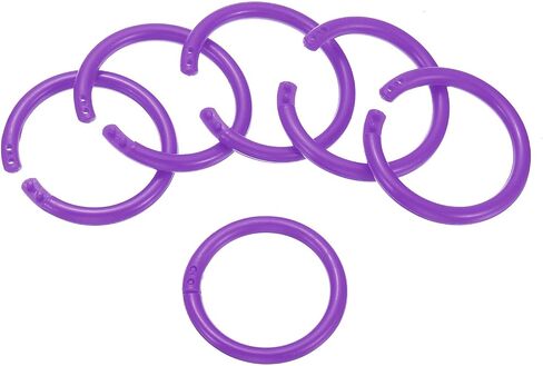 PATIKIL 2 "OD 1.6" ID حلقات أوراق فضفاضة، 50 حزمة من حلقات الموثق البلاستيكية للكتاب DIY دفتر القصاصات، أبيض in Kuwait