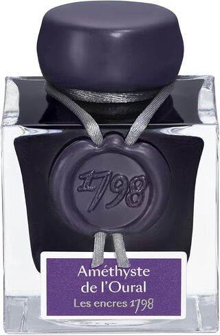 J. Herbin 1798 Anniversary Inks - Silver Sheen 50 ml Bottled - Amethyste de L'Oural (Rich Deep Purple Ink) in Kuwait
