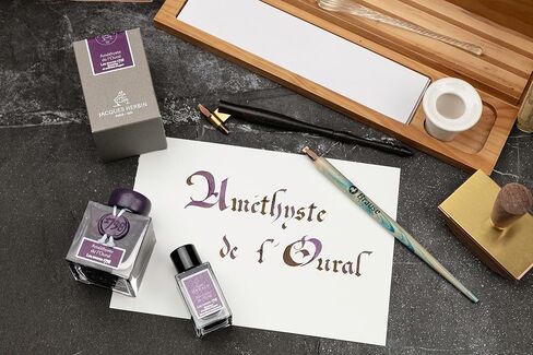 J. Herbin 1798 Anniversary Inks - Silver Sheen 50 ml Bottled - Amethyste de L'Oural (Rich Deep Purple Ink) in Kuwait