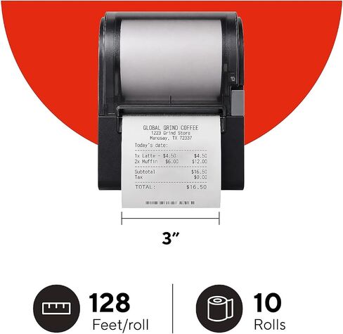 Cash Register and Point of Service Printer Paper 3 Inch X 128 Foot Rolls in Kuwait
