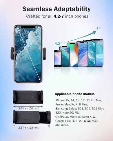LMS Mic Stand Phone Holder, Flexible Phone Holder for Microphone Stand, iPhone Music Stand Holder Mount, Mic Stand Cell Phone Clip for iPhone 15 14 13 12 Pro Max Samsung Galaxy Pixel (Long, 16") in Kuwait
