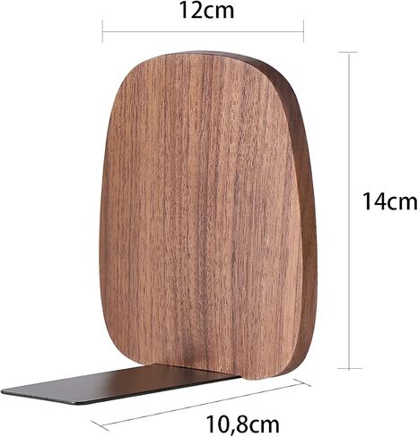 Muso Wood Book Ends for Shelves, Non-Skid Bookends for Heavy Books, Wooden Book Stopper for Home Office and Library (Walnut 1 Pair) in Kuwait
