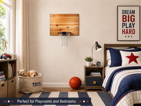 Cali Kiwi Pros Mini Basketball Hoop & Ball Set, Wall Mount,Indoor 3 Panel Made in The USA Cedar Backboard. Includes 9" Hoop, Net, Pump & 5 Mini Basketballs. in Kuwait
