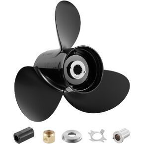 VEVOR Outboard Propeller, Replace for OEM 765183, 3 Blades 13 1/4" x 17" Pitch Aluminium Boat Propeller, Compatible with 40-140HP 2-Stroke Evinrude Outboard, w/ 13 Tooth Splines, RH in Kuwait