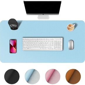 Desk Pad,Large Mouse Pad, Non-Slip PU Leathers Writing Pad,Desktop Protection Pad,Computer Desk Pad, Waterproof Table Mat, Desk Mat for Office and Home Writing (Baby Blue;31.5"x 15.7") in Kuwait