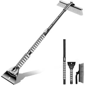 27" Snow Brush and Detachable Ice Scraper for Car Windshield, Car Snow Scraper and Brush Set, Ergonomic Foam Grip,Suitable for Cars SUVs and Trucks Vehicle(Aluminum Structure, PVC Brush, Purple 2 PC) in Kuwait