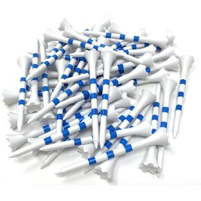 NorthPointe 3 ¼" Golf Tees Plastic – White/Blue Stripes - 100 Plastic Golf Tees in Bulk in Kuwait