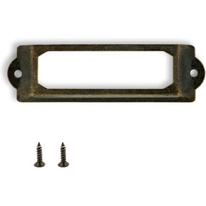 30 Pcs Antique Label Holder, 3.3 Inch Long Metal Office File Cabinet Shelves Drawer Name Card Label Holder Frames with Screws (Bronze) in Kuwait