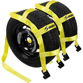 Tow Dolly Basket Straps with Flat Hook-2 Pack,Car Wheel Strap Tire Bonnet Net Fits 14"-19" Tires Auto Universal Vehicle Car Dolly Ropes Accessories in Kuwait
