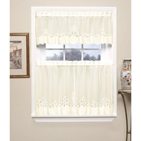 Today's Curtain Plymouth Classic Battenburg Applique Sheer Window Swag, 38-Inch, Ecru in Kuwait