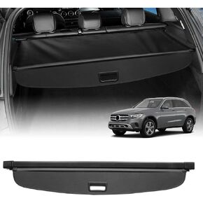 Powerty Custom Fit for Cargo Cover Mercedes-Benz GLC 2016-2022 GLC250 GLC300 GLC350 GLC43 AMG غطاء صندوق السيارة الخلفي القابل للسحب، غطاء أمان الأمتعة أسود (غير مناسب لسلسلة GLC كوبيه)... in Kuwait