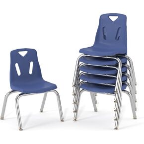 Berries Jonti-Craft 8140JC6007 Stacking Chairs with Chrome-Plated Legs, 10" Height, Yellow, Pack of 6 in Kuwait