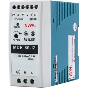 MDR-60-12 AC to DC DIN-Rail Power Supply 12V 5 Amp 60W, Blue+White in Kuwait