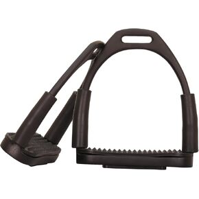 Black Matte Flexible Stirrups Safety Horse Riding Bendy Flex Irons S Steel in Kuwait