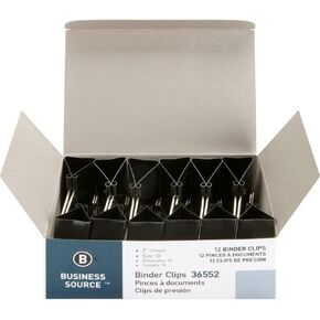 Business Source Fold-Back Binder Clips, Black, Large (36552) in Kuwait