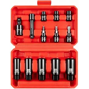 LLNDEI 3/8 Inch Drive Spark Plug Socket Set SAE & Metric, High Visibility 6 Point Sockets CR-V Steel, Mirror Polished Sockets with Rubber Retaining Rings-Spark Plug Removal Tool for Car Repair 7PCS in Kuwait