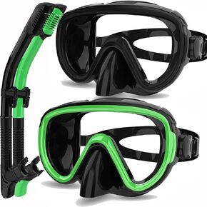 Bairuifu 2 Packs Dry Snorkel Mask Set Snorkeling Gear for Adults Scuba Diving Mask Swimming Glasses Swim Dive Mask Nose Cover Free Diving in Kuwait