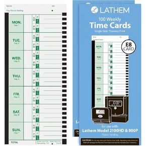 بطاقات Lathem Time Time Clock لـ Lathem Time 800p، جانب واحد، 4 × 9، 100/عبوة in Kuwait