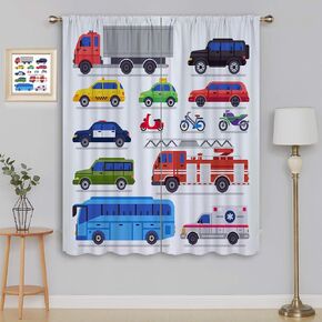 Construction Car Blackout Curtains for Boy Girl Room Darkening Decor,Yellow Cartoon Bulldozer Tractor Excavator Bedroom Living Room Home Rod Pocket Thermal Insulated Window Drapes Panel,42x45 Inch in Kuwait