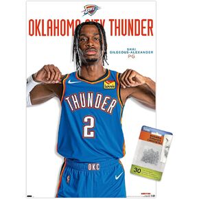 ملصق حائط من Trends International NBA Oklahoma City Thunder - Shai Gilgeous-Alexander من السلسلة 23، مقاس 22.37 بوصة × 34.00 بوصة، وحزمة ملصق ودبابيس دفع in Kuwait
