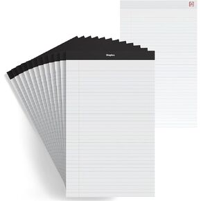 STAPLES Notepads, 8.5-inch x 14-inch (legal), Wide Ruled, White, 50 Sheets/Pad, 24/Carton (ST57342/TR573VS) in Kuwait