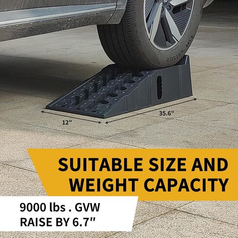 Low Profile Car Ramps for Low Cars, Upgrade with Anti-Slip Pads, Portable Ramp for Car Lift Vehicle Tire Maintenance for Garage,Car Ramps for Oil Changes [2pack ramps & 2pcs Pads] in Kuwait