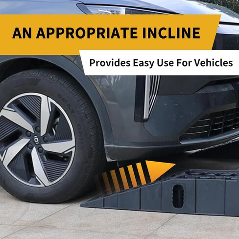 Low Profile Car Ramps for Low Cars, Upgrade with Anti-Slip Pads, Portable Ramp for Car Lift Vehicle Tire Maintenance for Garage,Car Ramps for Oil Changes [2pack ramps & 2pcs Pads] in Kuwait