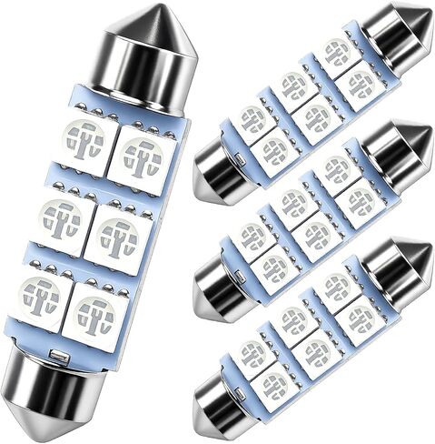 1.72 بوصة 42 مم 41 مم 6-SMD 5050 مصابيح LED فسطون لإضاءة خريطة القبة 211-2 578 (4 قطع) (وردي/أرجواني) in Kuwait