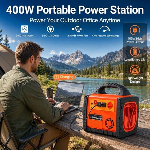 1800 Peak Amp Portable Power Station Jump Starter,with 260 PSI Tire Inflator/Air Compressor,400W Power Inverter Dual AC/DC Ports,2.1A USB Port,Battery Clamps in Kuwait