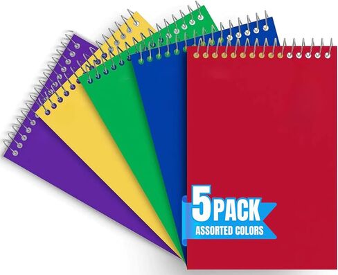 1InTheOffice، Wirebound Memo Pads، 4 × 6 بوصة، جامعي، متنوع، 50 ورقة/وسادة، (5 وسادات) in Kuwait