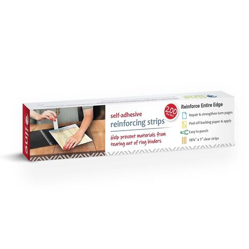 شرائط تقوية للصفحة ذاتية اللصق على شكل حرف C، 10-3/4 بوصة × 1 بوصة، صندوق من 200 قطعة (64112) in Kuwait