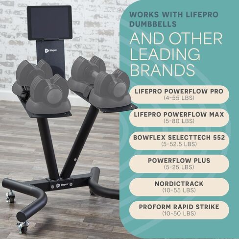 Lifepro Adjustable Dumbbell Stand for PowerFlow Pro & PowerFlow Max Adjustable Dumbbell Set - Adjustable Dumbbell Rack Stand for Convenience & Safety When Training - Durable Adjustable Weights Stand in Kuwait