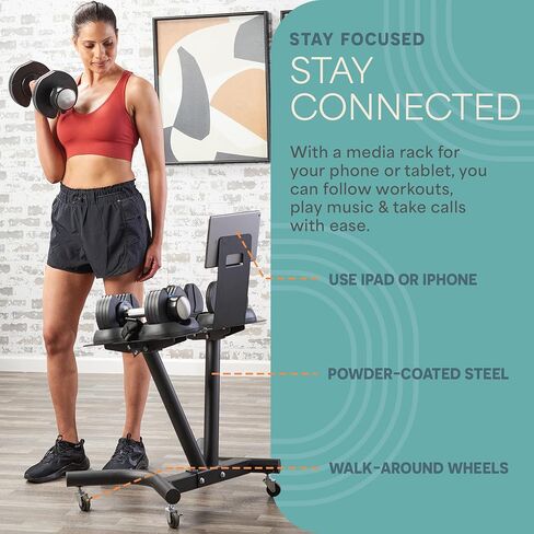 Lifepro Adjustable Dumbbell Stand for PowerFlow Pro & PowerFlow Max Adjustable Dumbbell Set - Adjustable Dumbbell Rack Stand for Convenience & Safety When Training - Durable Adjustable Weights Stand in Kuwait