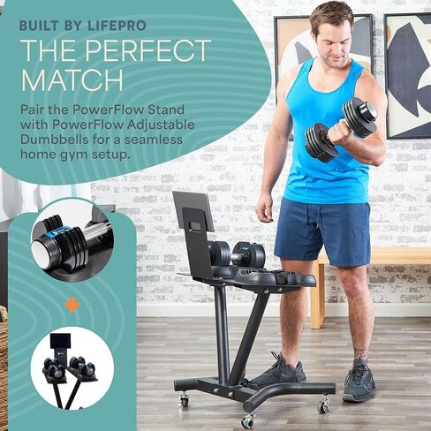 Lifepro Adjustable Dumbbell Stand for PowerFlow Pro & PowerFlow Max Adjustable Dumbbell Set - Adjustable Dumbbell Rack Stand for Convenience & Safety When Training - Durable Adjustable Weights Stand in Kuwait
