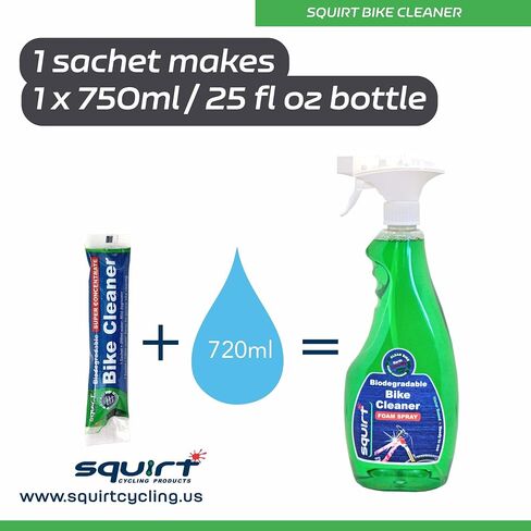 Squirt Bicycle Cleaner Spray (25 Oz) – Ready-to-Use Mild Bike Cleaner for All Bike Types & Parts – Gentle Foam Spray Bottle w/Trigger Nozzle – Planet-Friendly Bike Tools & Maintenance Aid in Kuwait