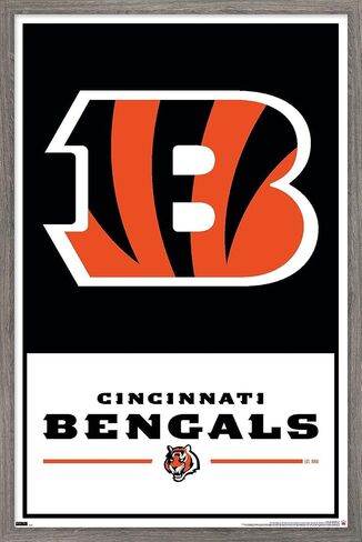 Trends International NFL Cincinnati Bengals - ملصق حائط بشعار 21، 22.37 بوصة × 34.00 بوصة، نسخة غير مؤطرة in Kuwait
