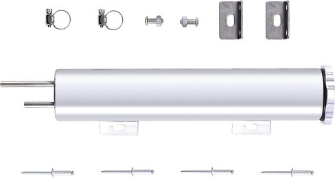 2 x 10 Inches Universal Radiator Coolant Overflow Puke Tank Bottle Catch Can Polished Stainless Steel with Twist Cap 14 Ounces in Kuwait