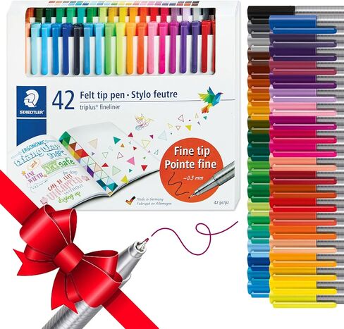 قلم تحديد Staedtler 334 C36JB triplus Fineliner (مسحوق، مجموعة مع 36 لونًا لامعًا، عرض ترويجي 26 + 10 مجانًا، جودة عالية، رذاذ فائق الدقة، خط حوالي 0.3 مم) in Kuwait