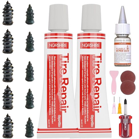 NORSHIRE Tire Repair Nail,Self-Tapping Screw,Tire Repair Kits,Tire Screw Plug,Tire Repair Rubber Nail,Tire Fix,Suitable for car, Motorcycle, ATV, Jeep, Truck, Tractor tire Puncture Repair in Kuwait