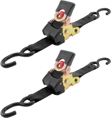Erickson 34415 Pro Series Black Retractable Ratcheting Tie-Down Strap (Pack of 2, 1" x 10') in Kuwait