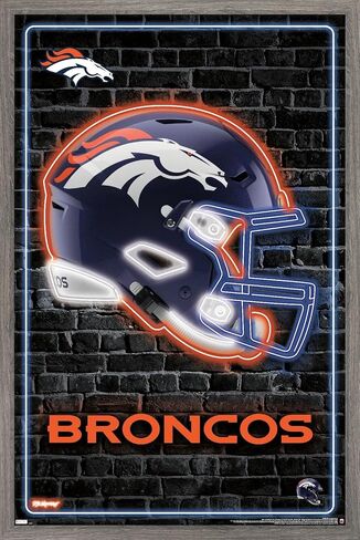 Trends International NFL Denver Broncos - ملصق حائط نيون خوذة 23، 22.37 بوصة × 34.00 بوصة، نسخة غير مؤطرة in Kuwait
