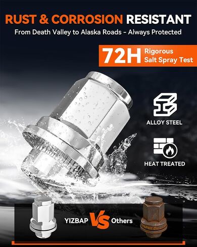 20 قطعة من YIZBAP 14x1.5 صواميل العروة باللون الأسود، M14x1.5 OEM Factory Mag Washer Style صواميل العروة 1.77 بوصة طول 7/8 بوصة (22 مم) سداسي لسكويا لاندكروزر تندرا لكزس LX470 LX480 in Kuwait