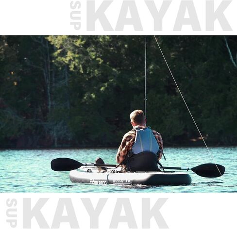 قوارب الكاياك القابلة للنفخ مقاس 10.2x35x8 بوصة مع مقعد قابل للفصل، مجموعة SUP-Kayak تتضمن مضخة يدوية/مجذاف من الألومنيوم/حقيبة ظهر، قارب كاياك للبالغين/الأطفال | لصيد الأسماك، بجولة in Kuwait